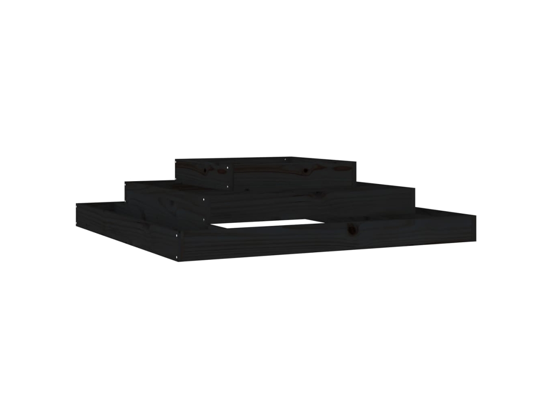 Planter, Planters Vidaxl Preto Madeira De Pinho (110 X 110 X 27 Cm)