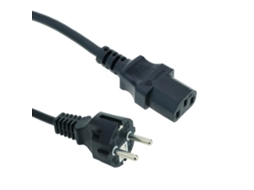 Cabo Eltrico Iec60320 C13 para Schuko Masculino Retro em Preto 1,8M