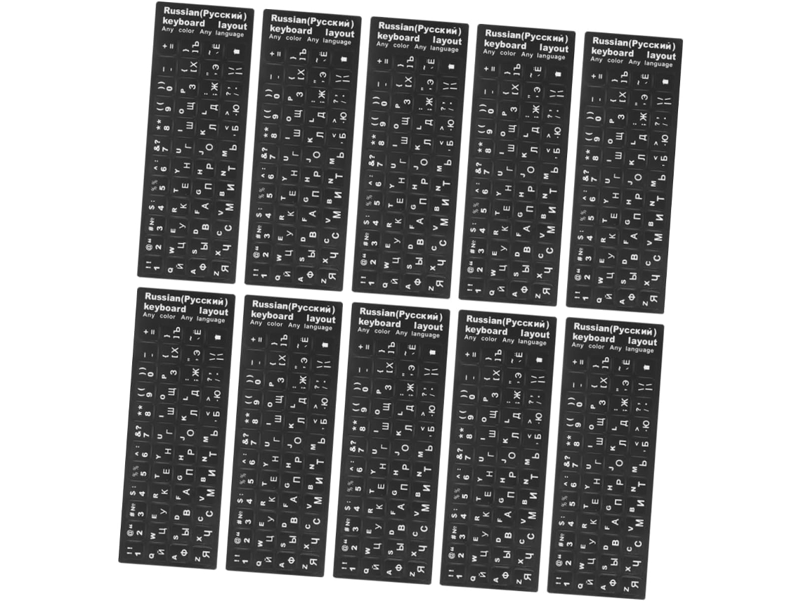 20 Folhas De Adesivos Para Teclado De Laptops E Computadores, Com Letras Cirílicas, Para Estudantes. 20 Folhas De Adesivos Para Teclado Gokoco