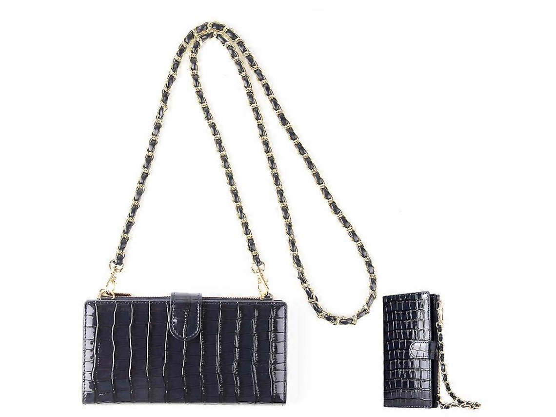 Bolsa Transversal Mini Azul Para Celular, Estilosa E Prática--