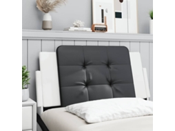 Vidaxl Almofadão De Cabeceira Zadar 100 Cm Couro Artificial Preto E Branco