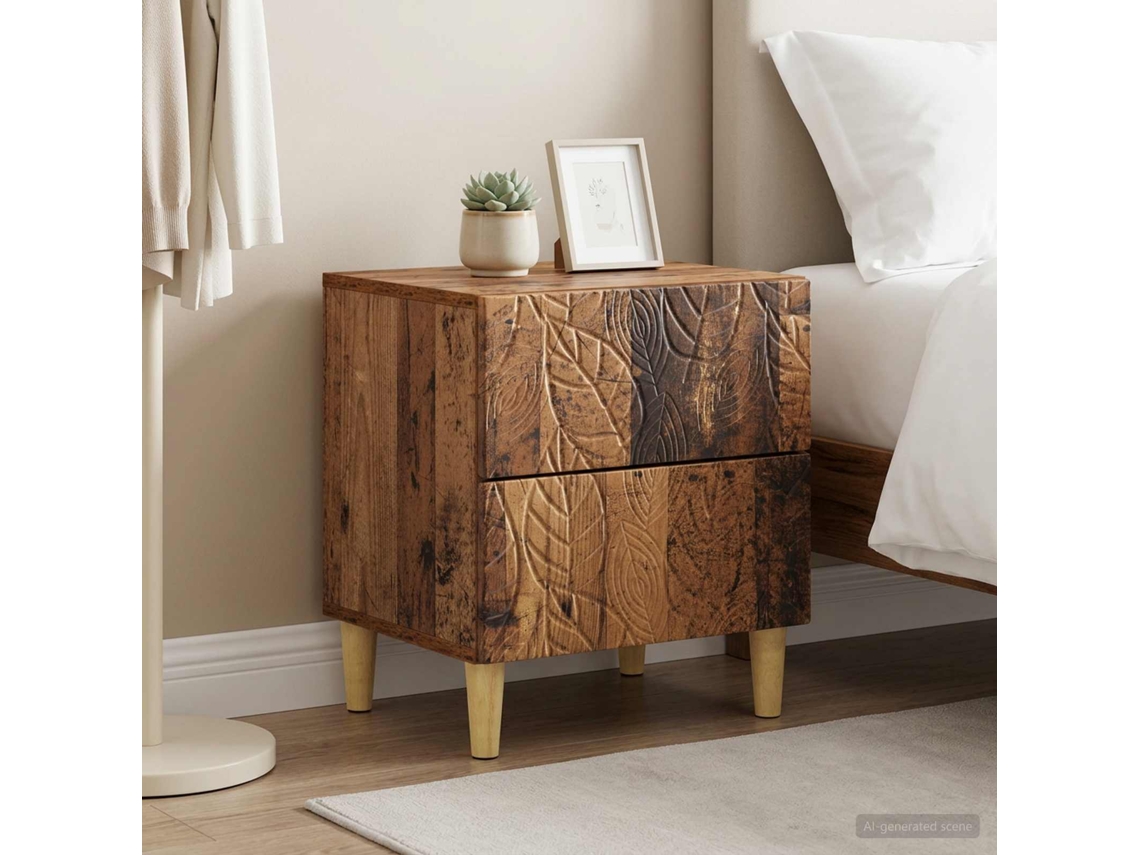 Vidaxl Mesa-de-cabeceira 2 Pcs Madeira Antiga 43 X 34,5 X 48 Cm