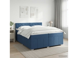 Vidaxl Cama Box Spring Com Colchão Azul 200 X 200 Cm Tecido