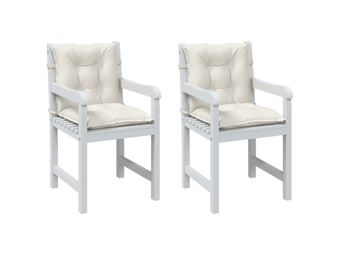 Vidaxl Almofadões Lombares P/ Cadeiras 2pcs Mesclado Tecido Creme
