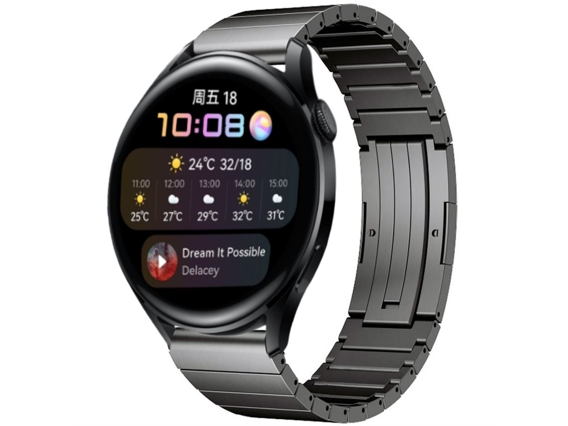 Bracelete de Smartwatch para Huawei Watch 3 de liga de titânio com uma conta (cinza)