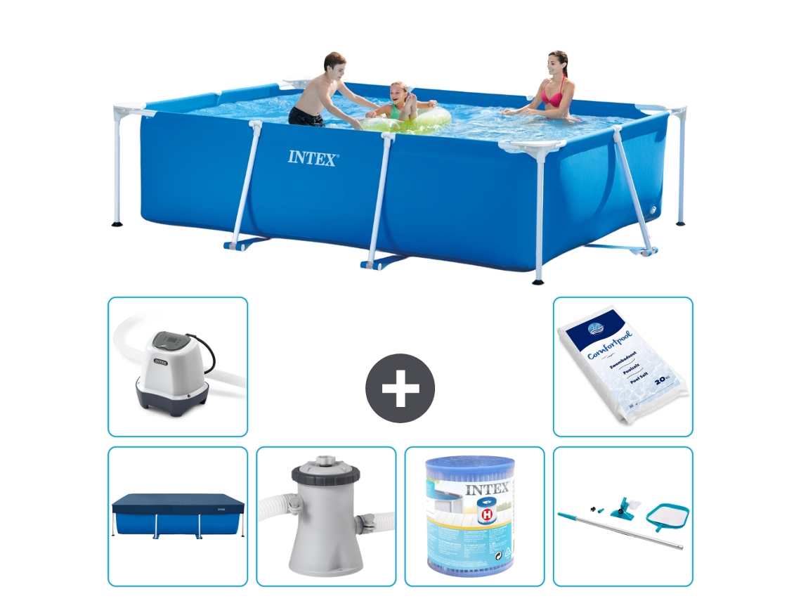 Intex Piscina Com Estrutura Retangular - 300x200x75 Cm - 7-peças S30170