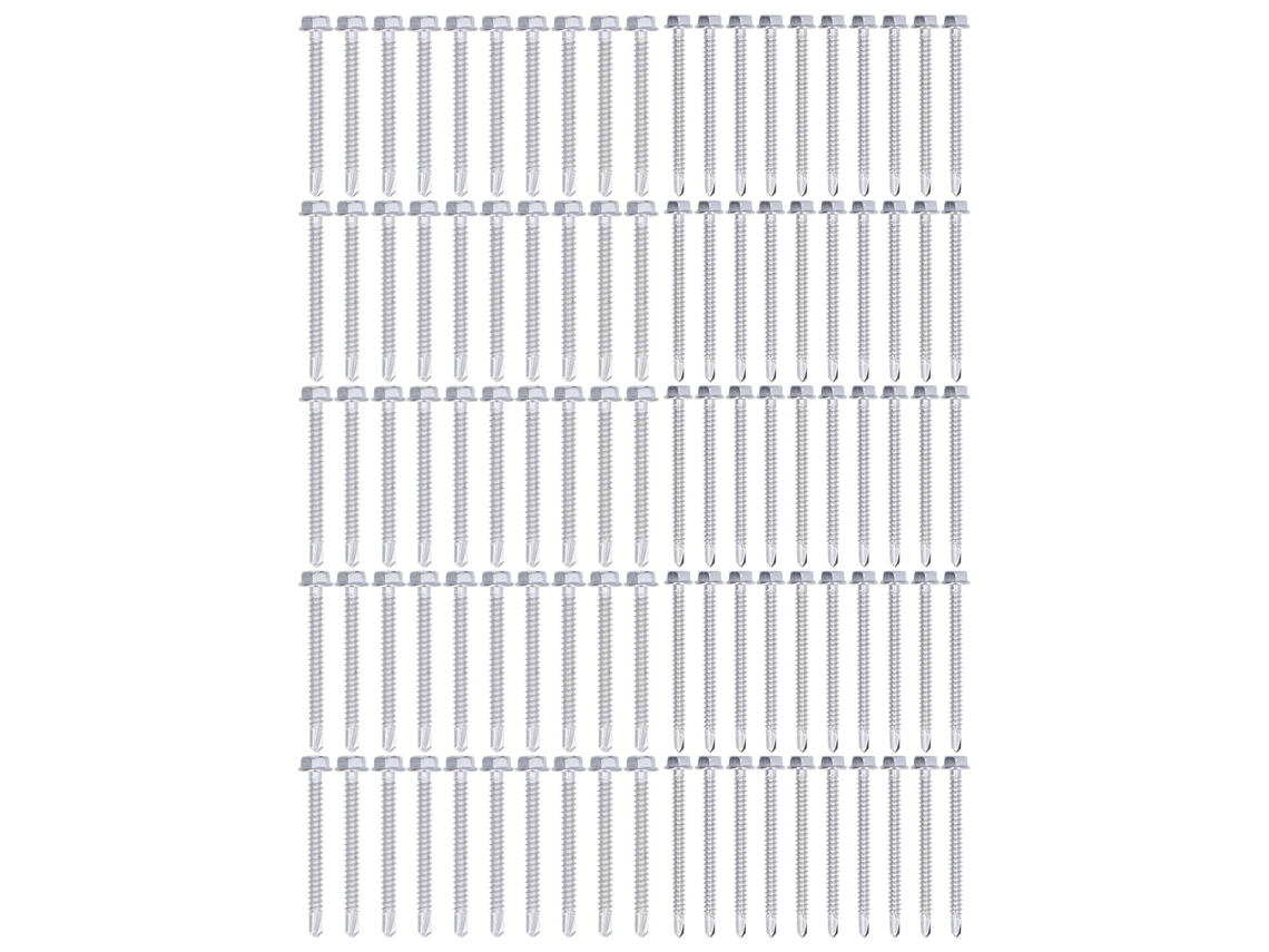 Conjunto de 100 Parafusos Auto perfurantes Cabeça Hexagonal YURU