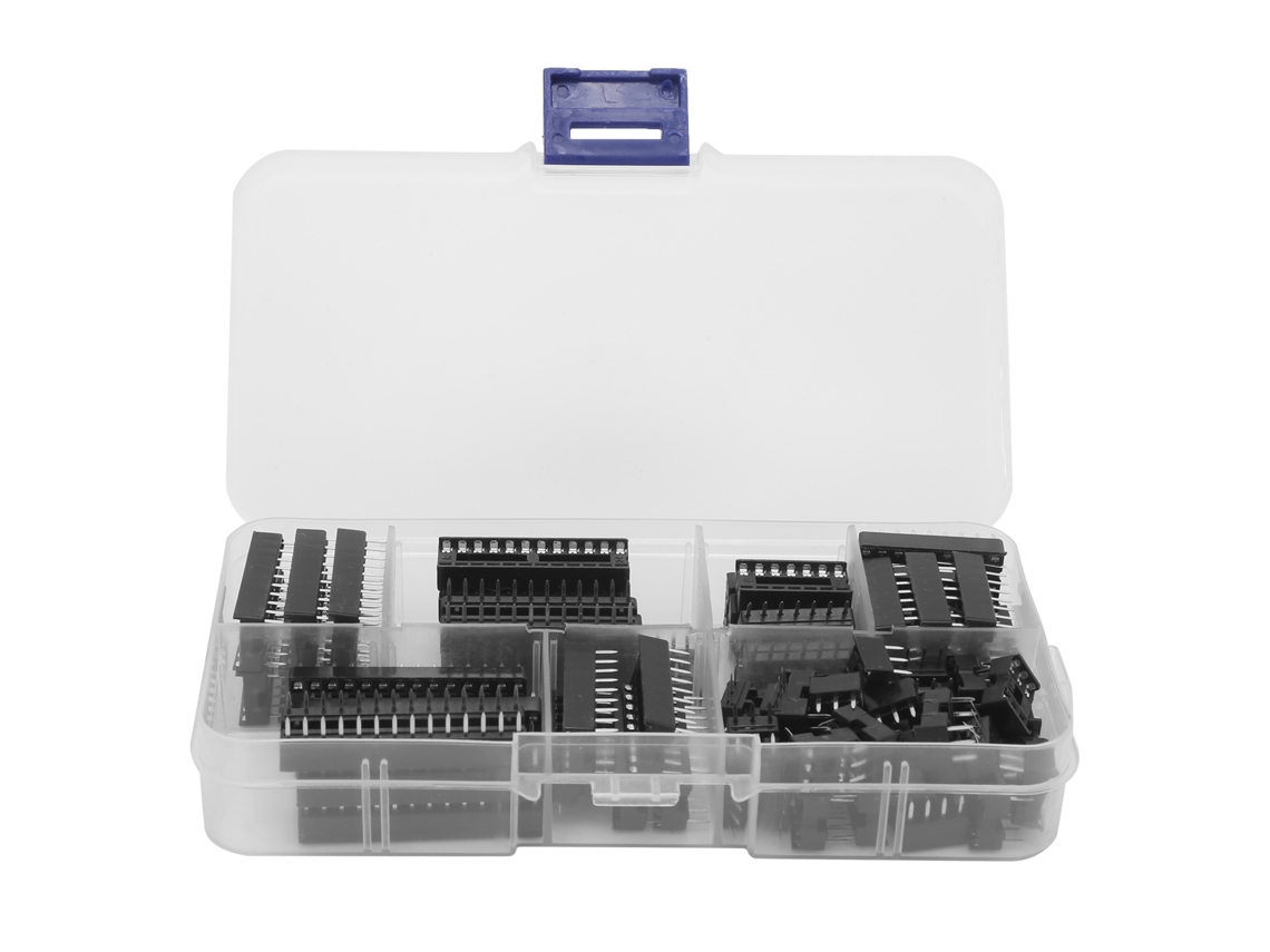 Kit de 66 Zócalos de Chips Ic Dip com Pinos Planos para Circuito Integrado 2.54mm