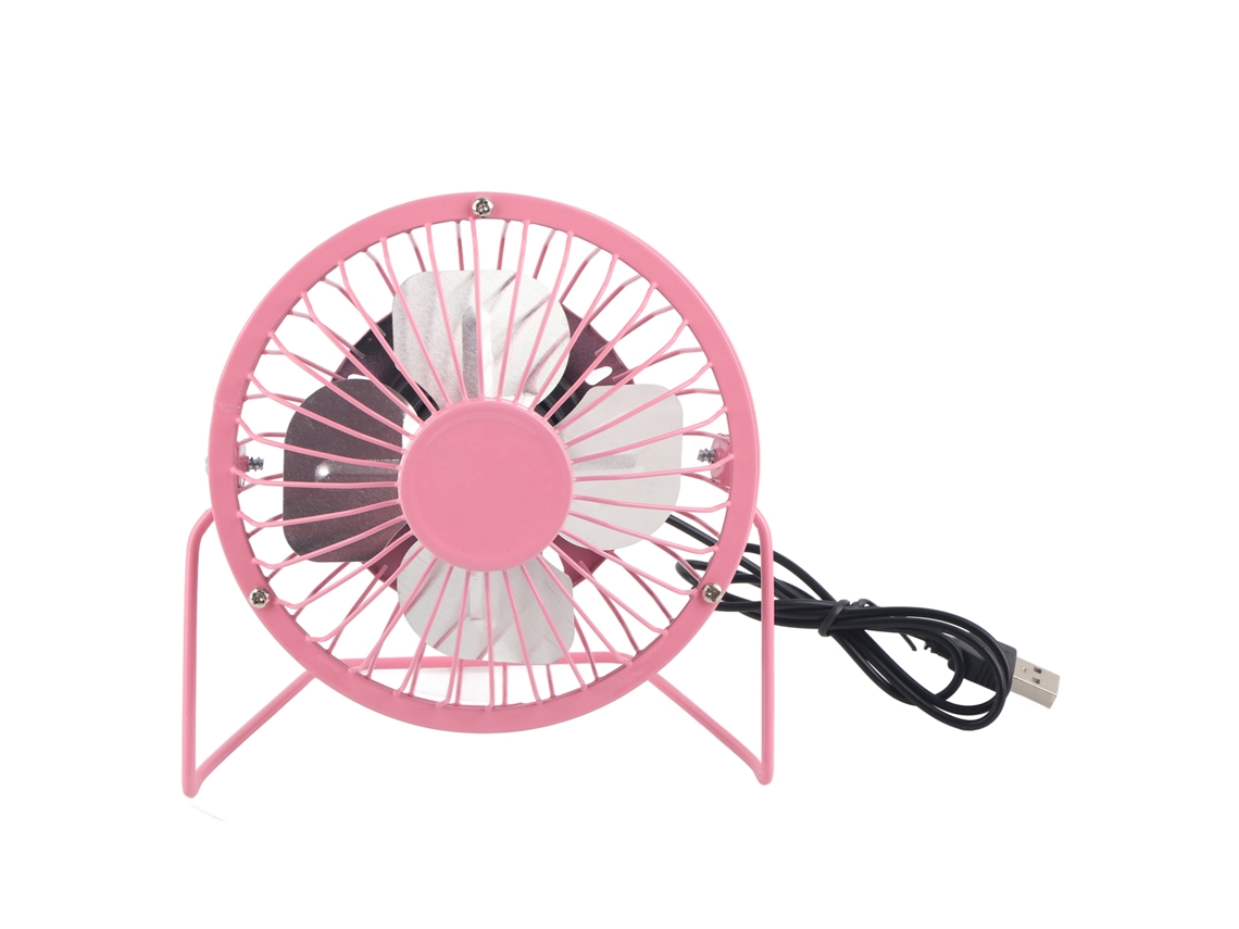 Ventilador Mini Usb Silencioso Hoja De Aluminio Mesa Oficina Hogar Artesanía De Hierro Rosa