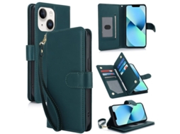 Capa Carteira De Couro Para Iphone 13 - Com Rfid - Para Vários Cartões