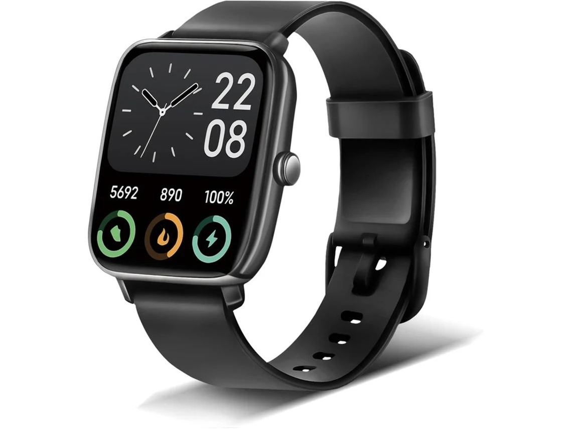 Relógio inteligente Bestvite com Bluetooth, chamada Alexa integrada, rastreador de condicionamento físico HD de 1,8 polegadas, frequência cardíaca, SpO2, sono, preto
