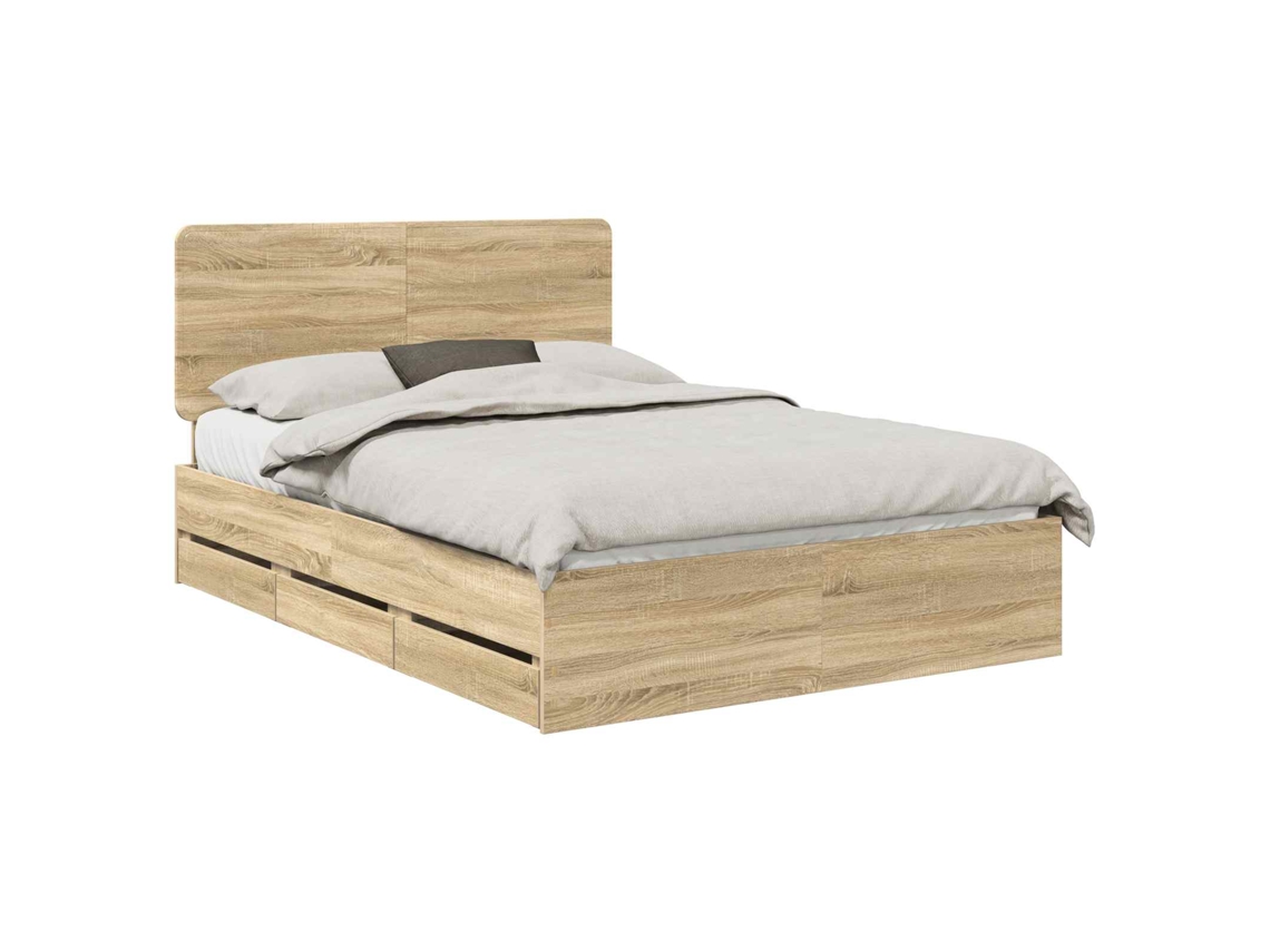 Estrutura de Cama com Gaveta Carvalho Sonoma 140x200cm MAISON EXCLUSIVE