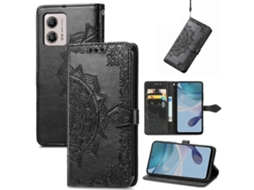 Capa De Couro Com Aba Horizontal E Estampa De Mandala Floral Para Motorola Moto G53 5g.
