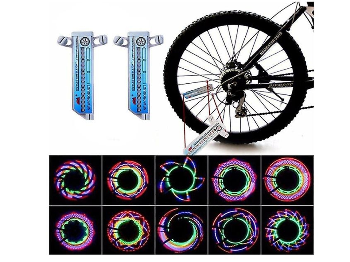 2 Luzes Raio Bicicleta 32led Ip55 Branco Yizhood