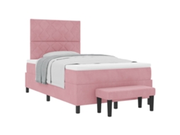 Cama Box com Colchão com Cabeceira Rosa 120x200 cm Veludo MAISON EXCLUSIVE