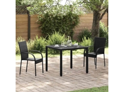 Vidaxl Cadeiras De Exterior Empilháveis 2 Pcs Vime Pe Preto