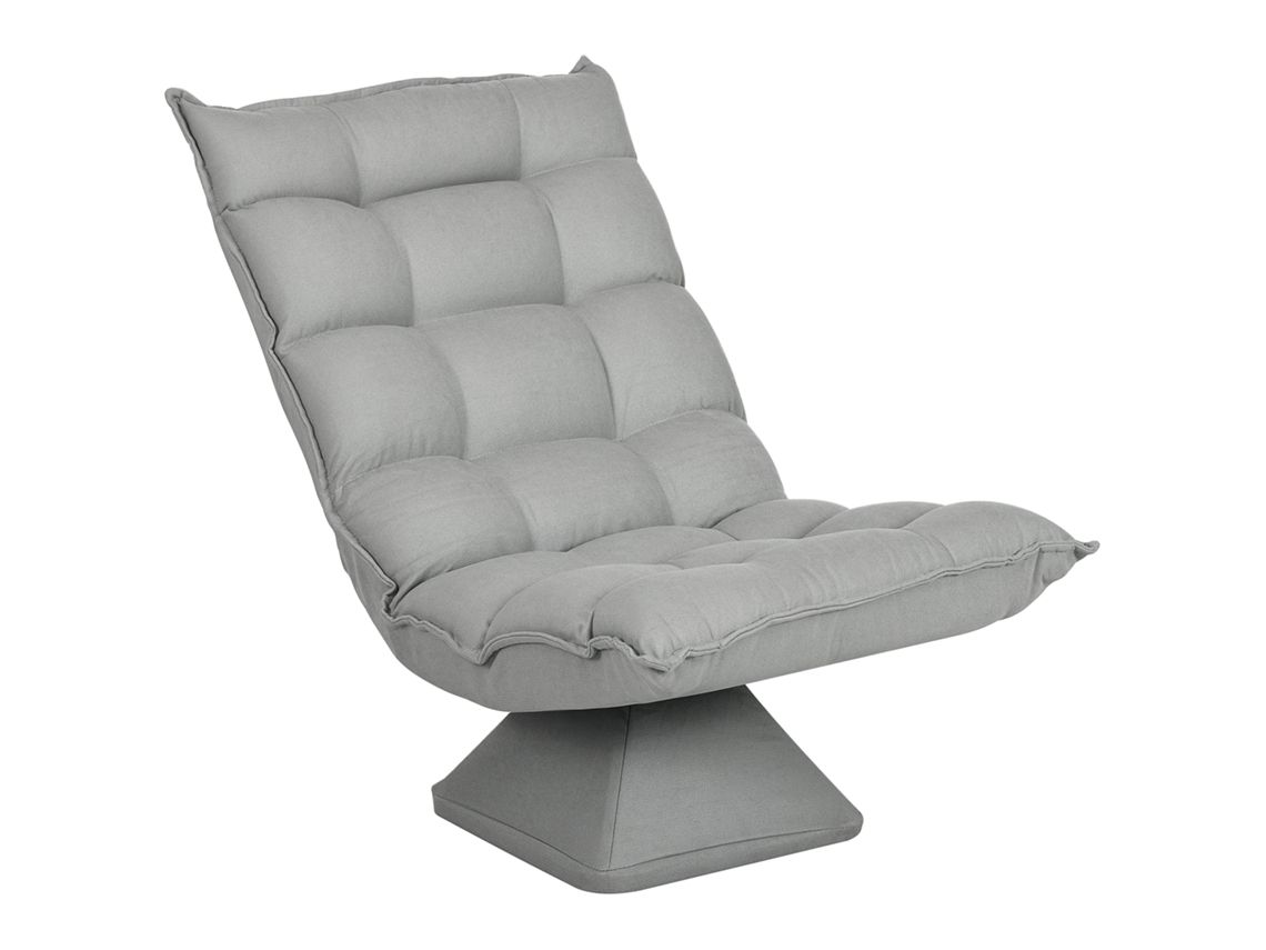 Cadeira De Chão Preguiçosa, Poltrona Reclinável, Poltrona Estofada De Design Com Encosto Ajustável E Giro De 360°