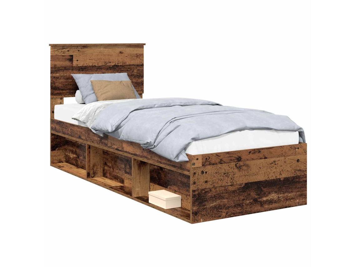 Estrutura da Cama com Cabeceira Madeira Antiga 75x190 cm MAISON EXCLUSIVE