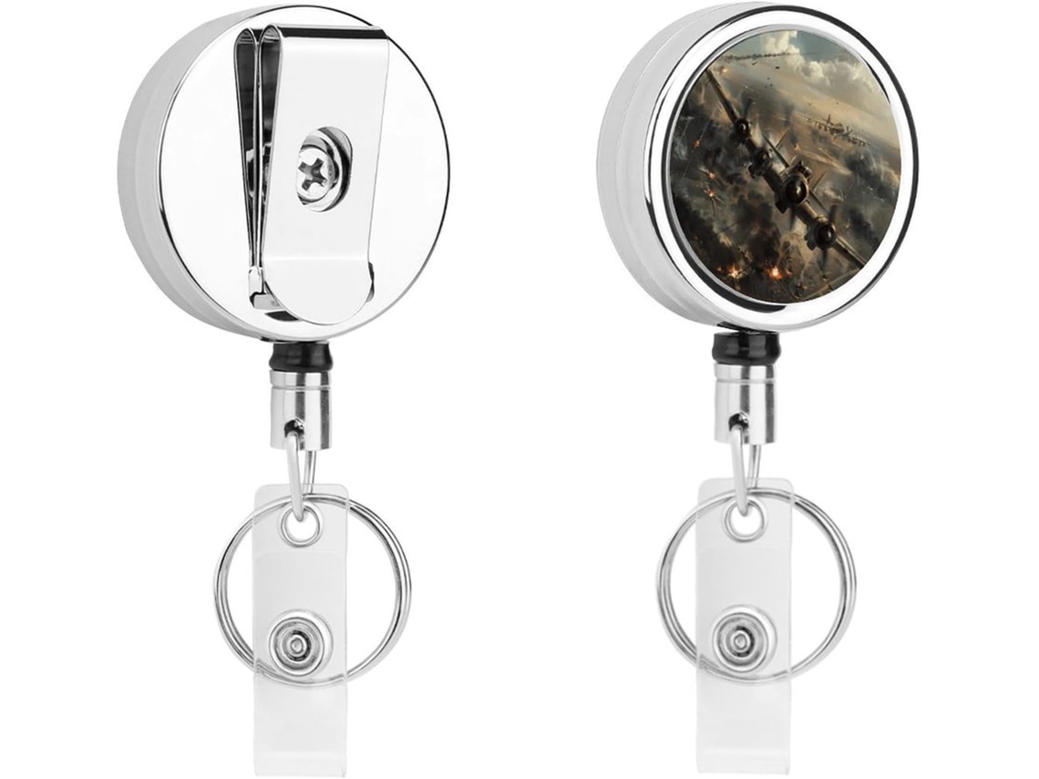 Porta Crachá Retrátil De Metal Resistente E Moderno Com Cordão De Nylon De 68cm Enfermeiros E Escritórios