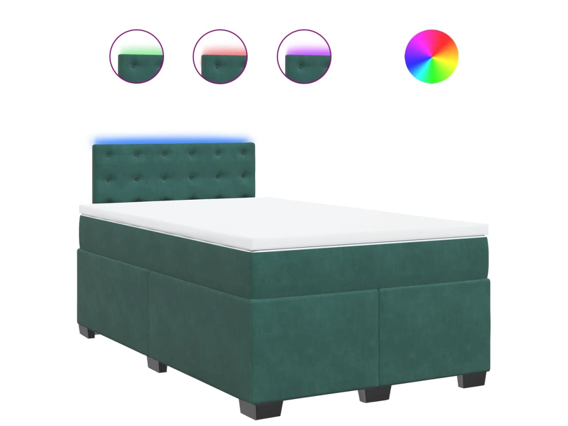 Box Spring Bed, Box Spring Beds Vidaxl Verde Veludo (120 X 200 Cm)