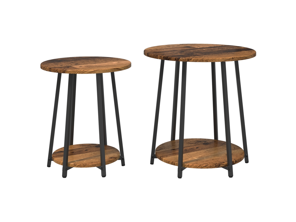 Conjunto 2 Conjunto De Mesas De Apoio Vidaxl Castanho Derivados De Madeira (50 X 50 X 51 Cm)