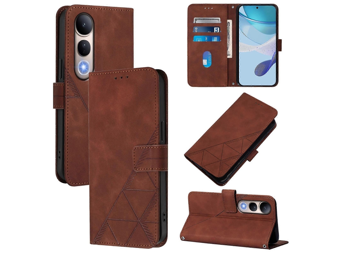 Capa De Celular De Couro Com Estampa 3d E Flip Crossbody
