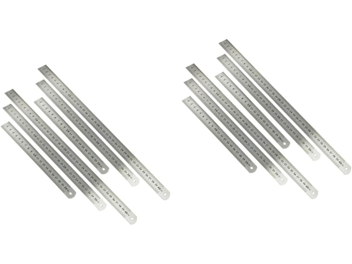 2 Conjuntos De Réguas Ergonômicas De Aço Inoxidável, Régua Reta De