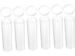 Besportble Conjunto de 6 Pacote com Tubos Plástico Transparentes para Armazenamento Moedas, 30 Mm, Fáceis Usar