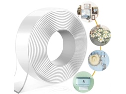 Cinta Doble Cara Fuerte, Adhesivo Reposicionável, Sem Marcas, Transparente, 3m x 3cm x 2mm, suporta até 1kg S/MARCA