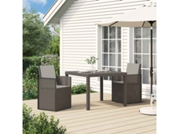 Vidaxl Conjunto De Jantar Para Jardim 3 Unid. Cinzento-claro Pp