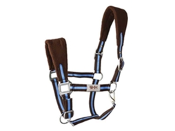 Mosquetão Forrado de Lã Duplo Acolchoado Nylon Azul Ponyhispano Hipica