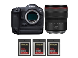 Eos R3 + Rf 14 35mm F/4 L Is Usm + 3 Sandisk 128gb Extreme Pro Cfexpress Type B + Ebook “20 Dicas para Fotos Que Impressionam” CANON