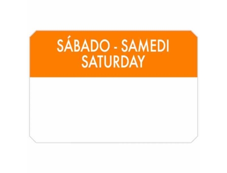 Etiqueta adesiva personalizada Sábado - 7,5 x 5 cm para organização e decoração