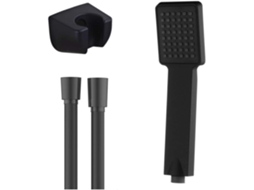 Tlh1009, Conjunto Com 1 Chuveiro De Mão Em Abs Preto Para Banheiro