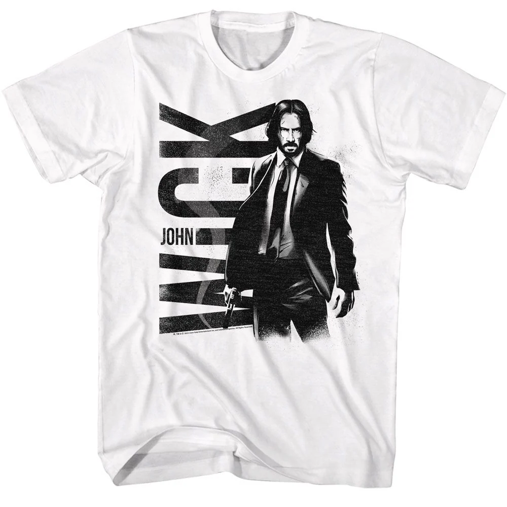 Unisex Adult T-shirt Rockinstone John Wick Bw John Wick White Sizel