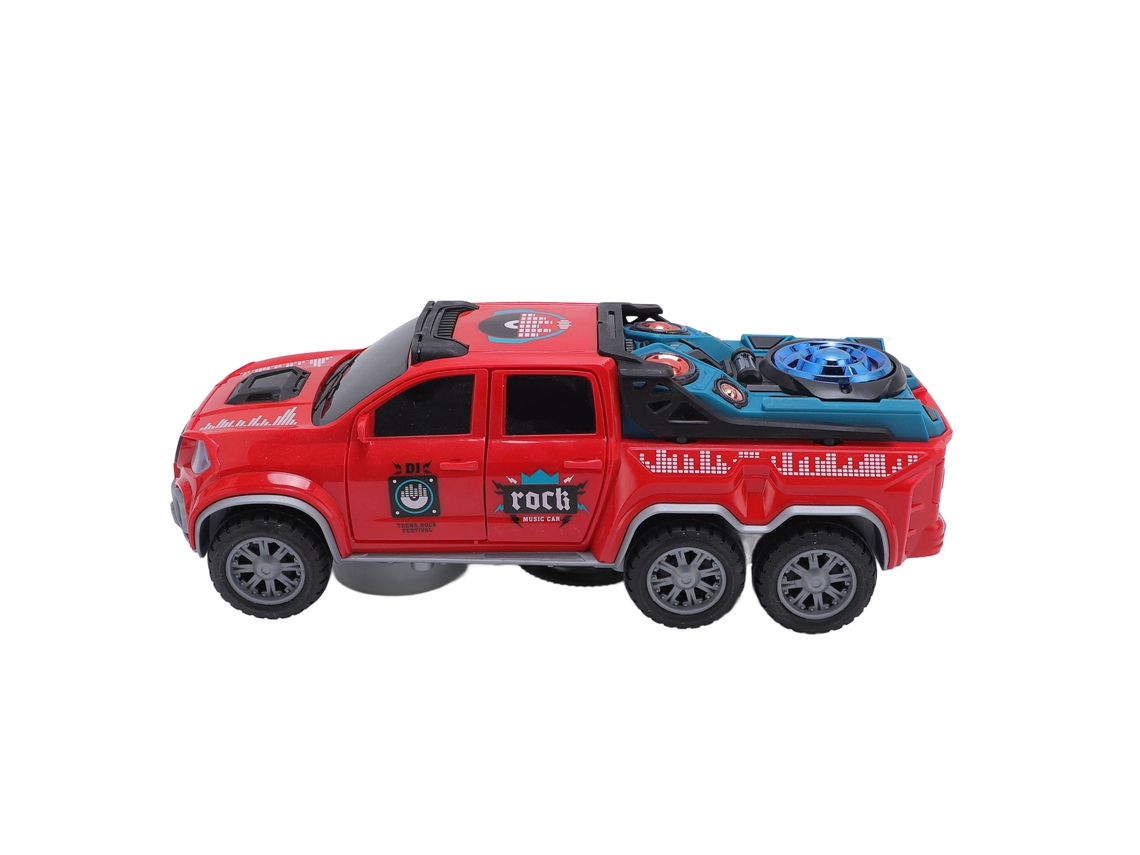 Ats coche de Juguete Eléctrico para Niños Modelo Todo Terreno Con Música Luz Baile Rotación Rojo