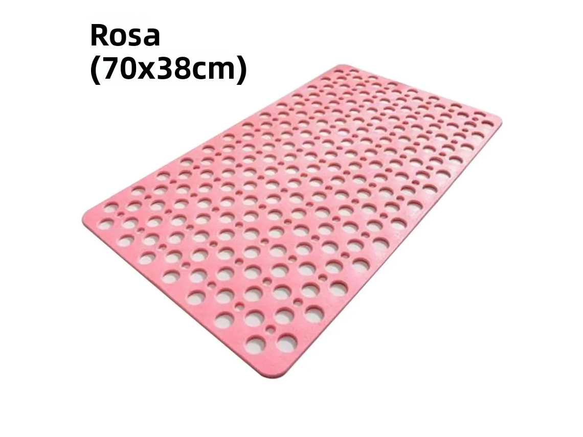 Tapete De Banho Extra Grande Antiderrapante E Respirável (rosa 70x38cm), Com Ventosa De Fixação Forte E Material Tpe Antimofo.