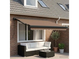 Vidaxl Toldo Retrátil Cinzento-acastanhado 350 X 250 Cm Tecido E Metal