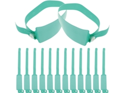 Pulseiras descartáveis, pacote com 100 unidades, em PVC, impermeáveis e fáceis de usar, para hospitais e centros médicos.