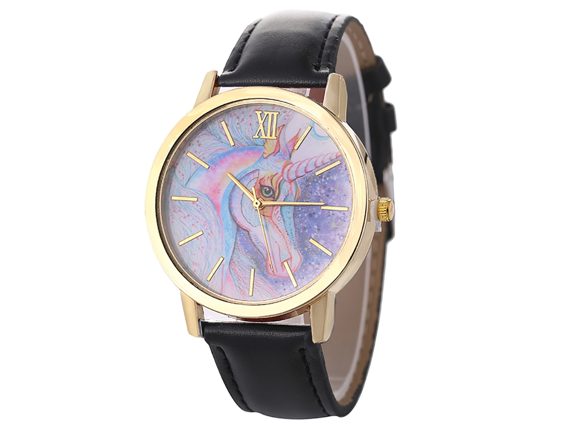 Relógio de pulso analógico Zhoulianfa para homens e mulheres, mostrador redondo, quartzo, preto.