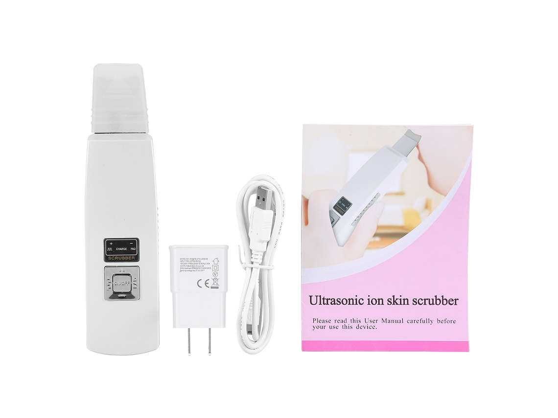 Aparelho de limpeza facial ultrassônico, esfoliante e para limpeza da pele com íons de alta frequência e vibração.
