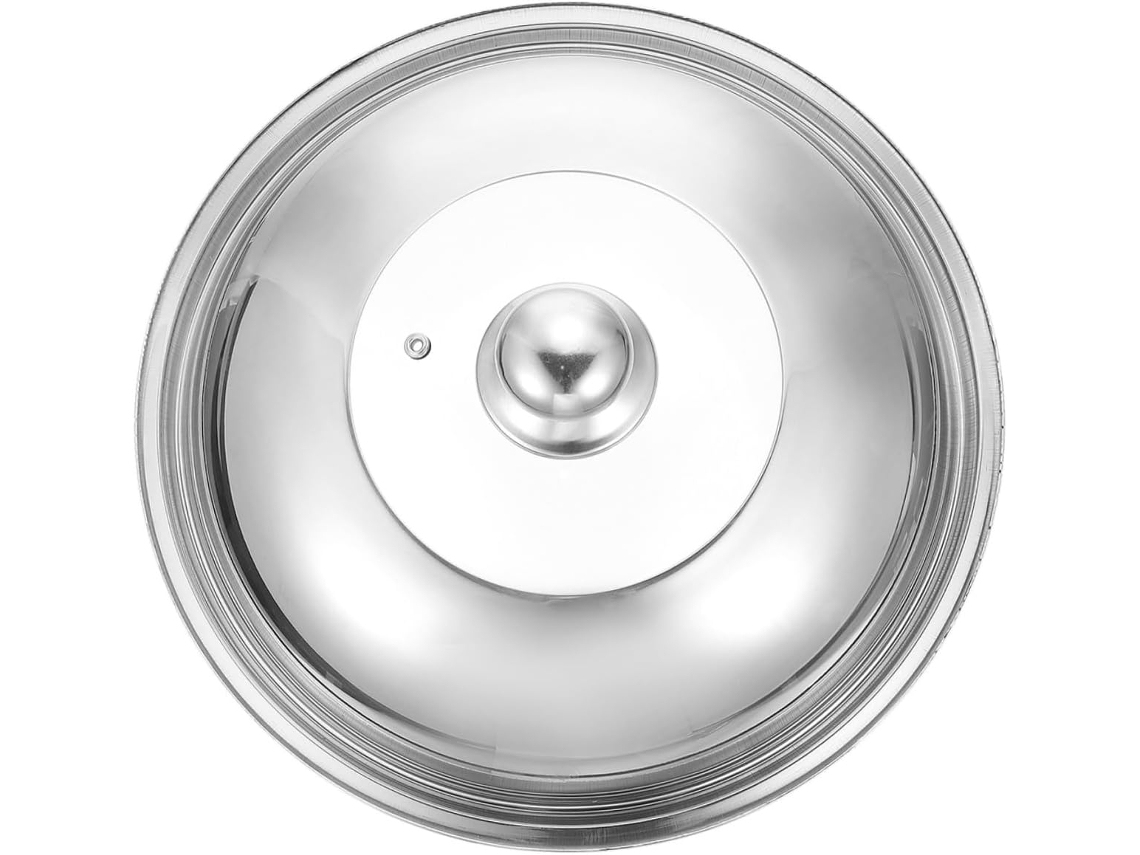 Tampa De Aço Inoxidável E Vidro Para Panela, 36 Cm, Utensílio De Cozinha Para Uso Diário. Tampa De Aço Inoxidável E Vidro Para Panela, Gokoco