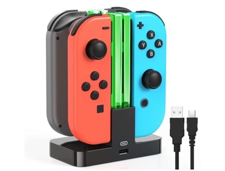 Substituição Carregador Switch/Oled/Joy Con Base Carregamento Preta + Cabo Usb-C.