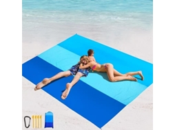 Tapete Praia 200x210cm ,rápida, Anti-areia Para Campismo, Piquenique E Viagens Em Família Azul/azul Claro Hexinyigjly