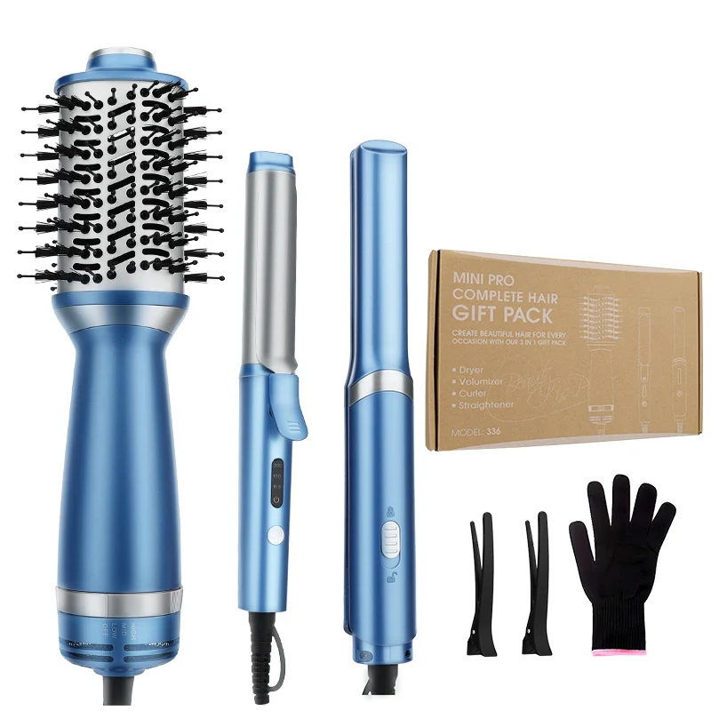 Conjunto Confortável Mu De Modelador De Cabelo 3 Em 1 Com Chapinha E Babyliss Para Lurelia
