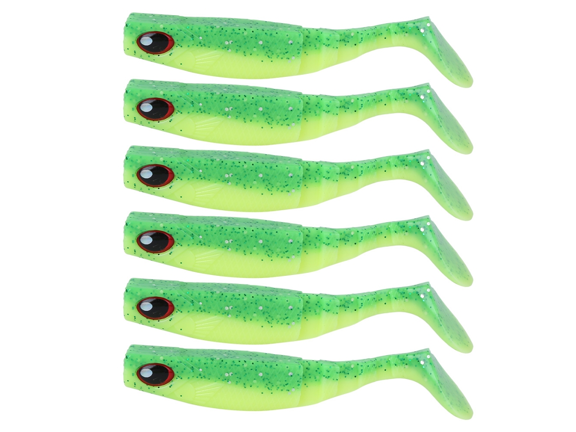 Lure Soft Bait (bionic Fish Lure, Paddle Tail Design) Two-color Soft Bait 100mm 5.5g 6 Pcs Bionic Water Beauty Lure