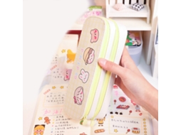Bolsa De Lápices De Doble Capa De Gran Capacidad, Estilo Simple, Impermeable Para Estudiantes Niñas, Amarelo 4 Retrato