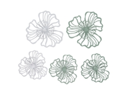 Decoração de Parede de Flor de Metal Ferro 2 Camadas Branco Verde | S/MARCA
