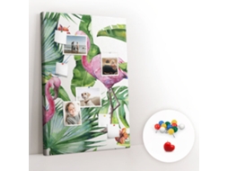 Lousa De Cortiça Pássaro Flamingo Natureza Para A Sala De Estar Espelharte (80x120 Cm)