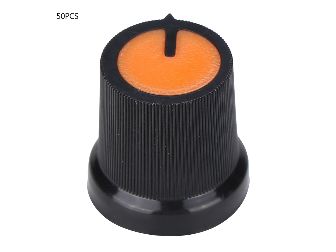50 Peças de Tapa de Pomodoro Giratória 15x17mm Ø6mm para Potenciômetro Wh148 (laranja) | S/MARCA